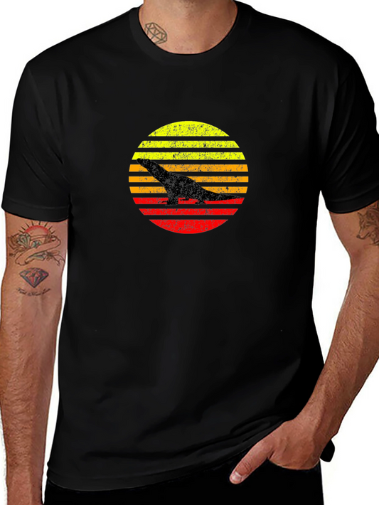 Retro Dinosaur Sunset Graphic T-Shirt