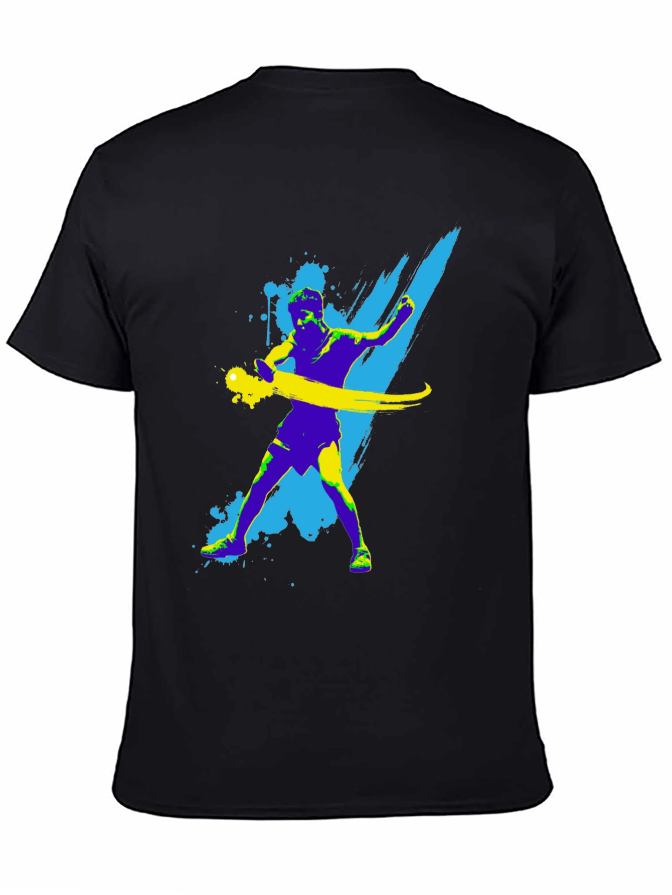 Abstract Athlete Graphic Tee - Black