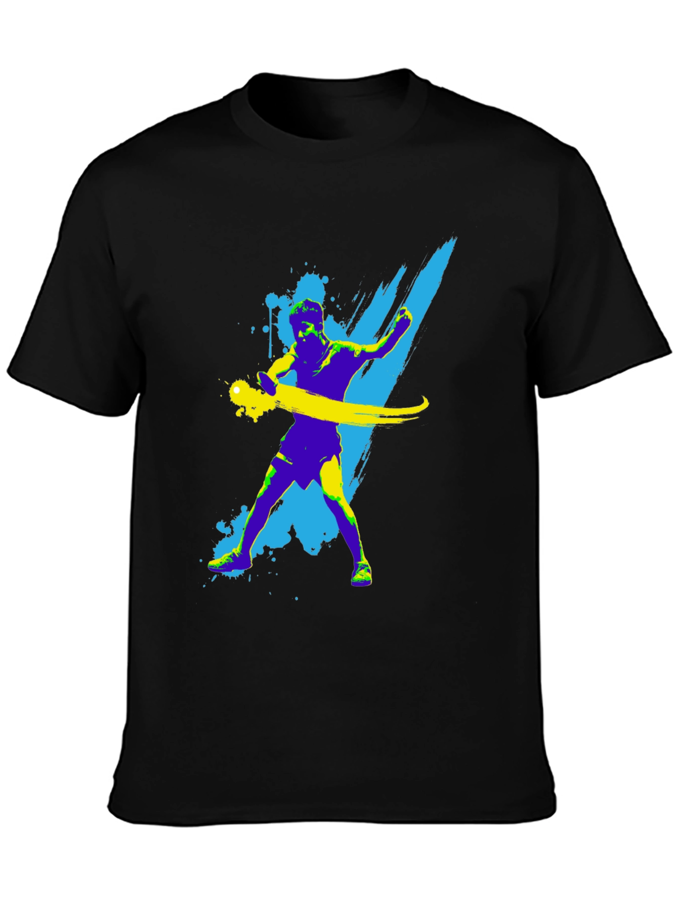 Abstract Athlete Graphic Tee - Black