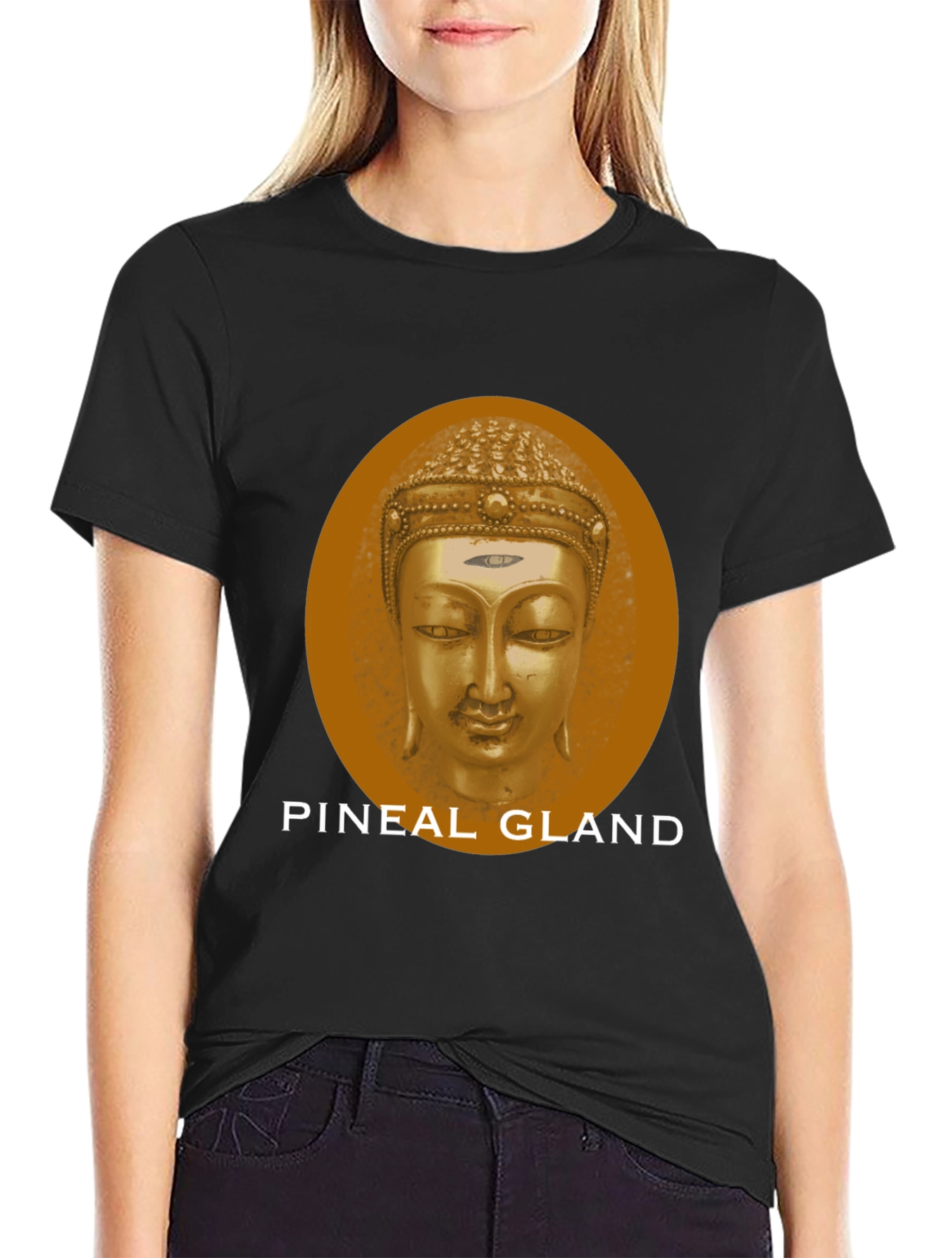 Pineal Gland Buddha Head Graphic Tee - Black