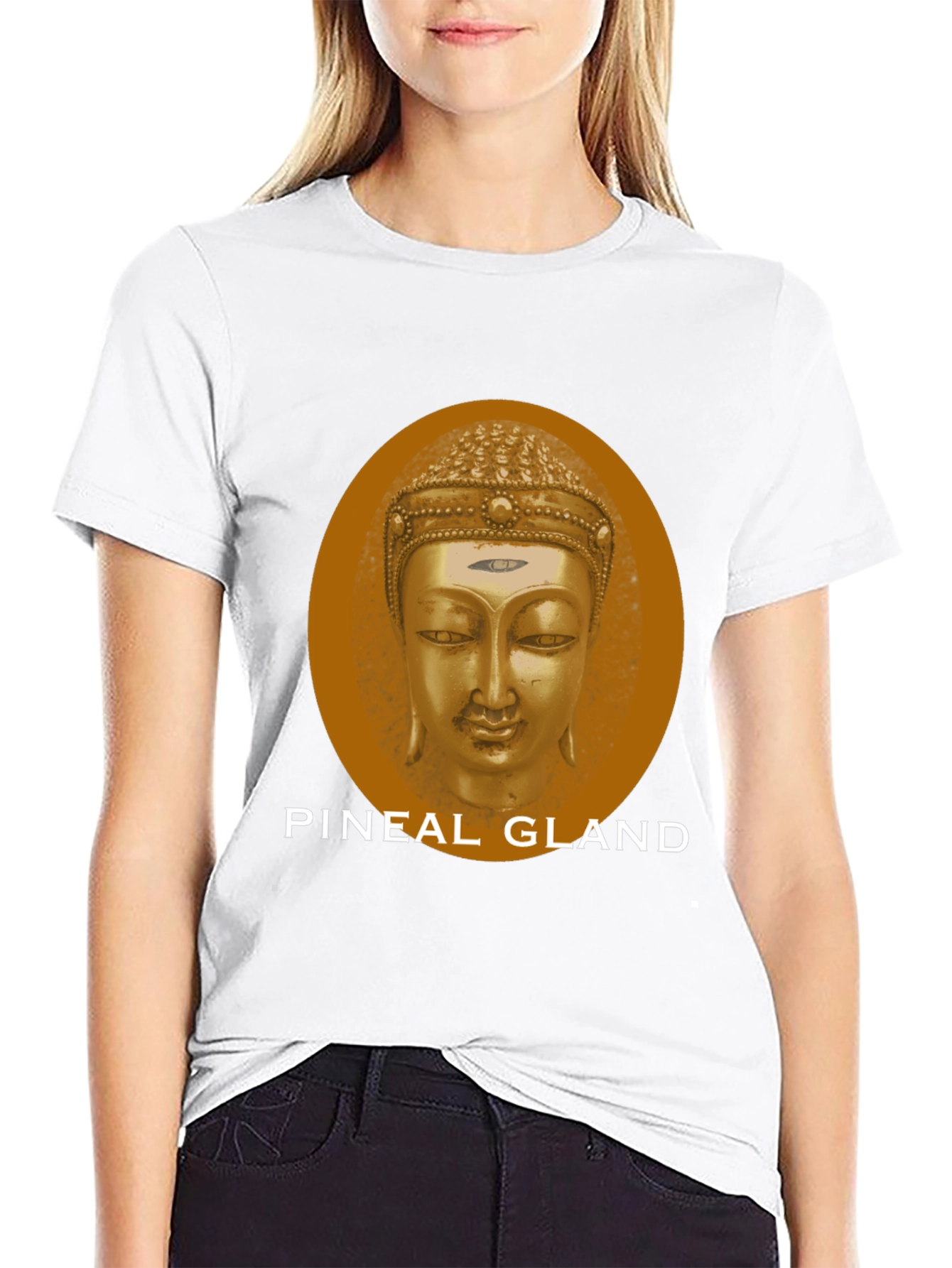 Pineal Gland Buddha Head Graphic Tee - Black