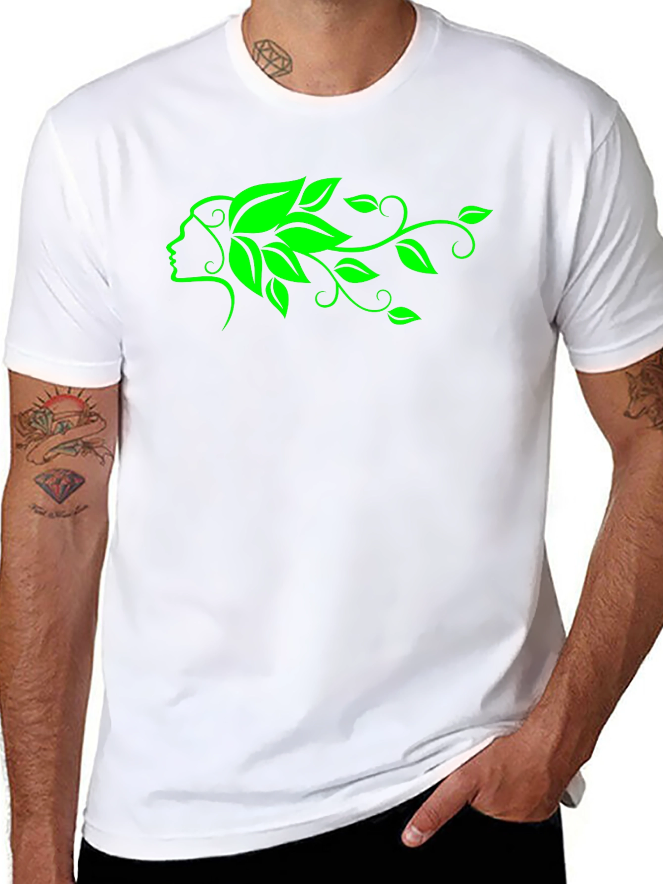 Green Goddess Black T-Shirt