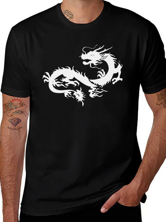 Black Dragon Graphic Tee - Mens Crew Neck T-Shirt