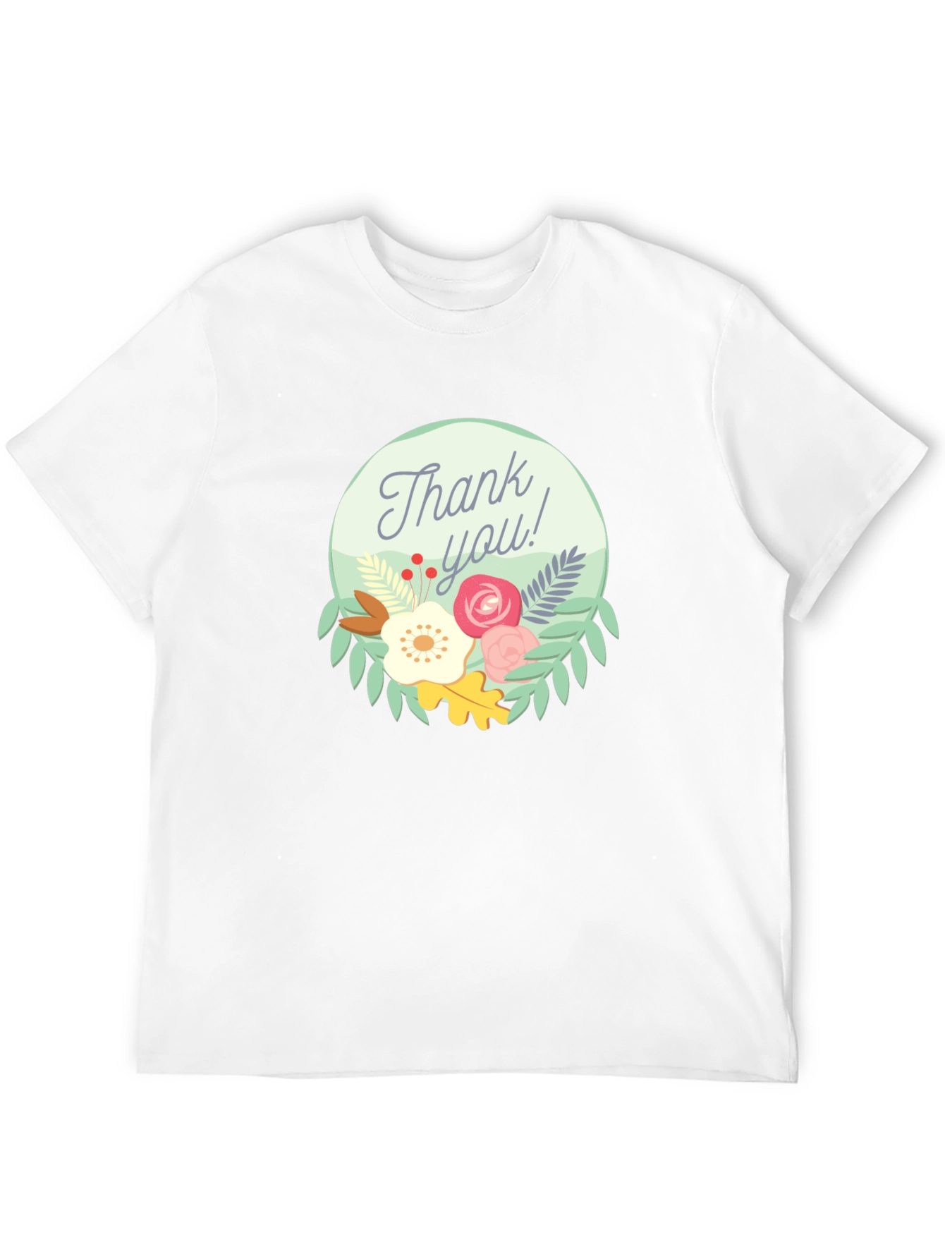 Thank You Floral Graphic Tee - Black