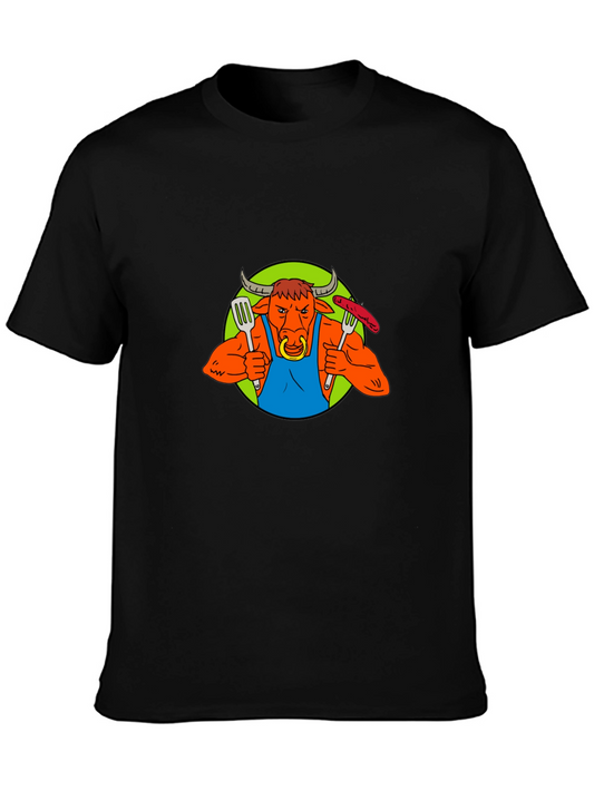 Bull BBQ Master T-Shirt - Funny Grilling Apparel