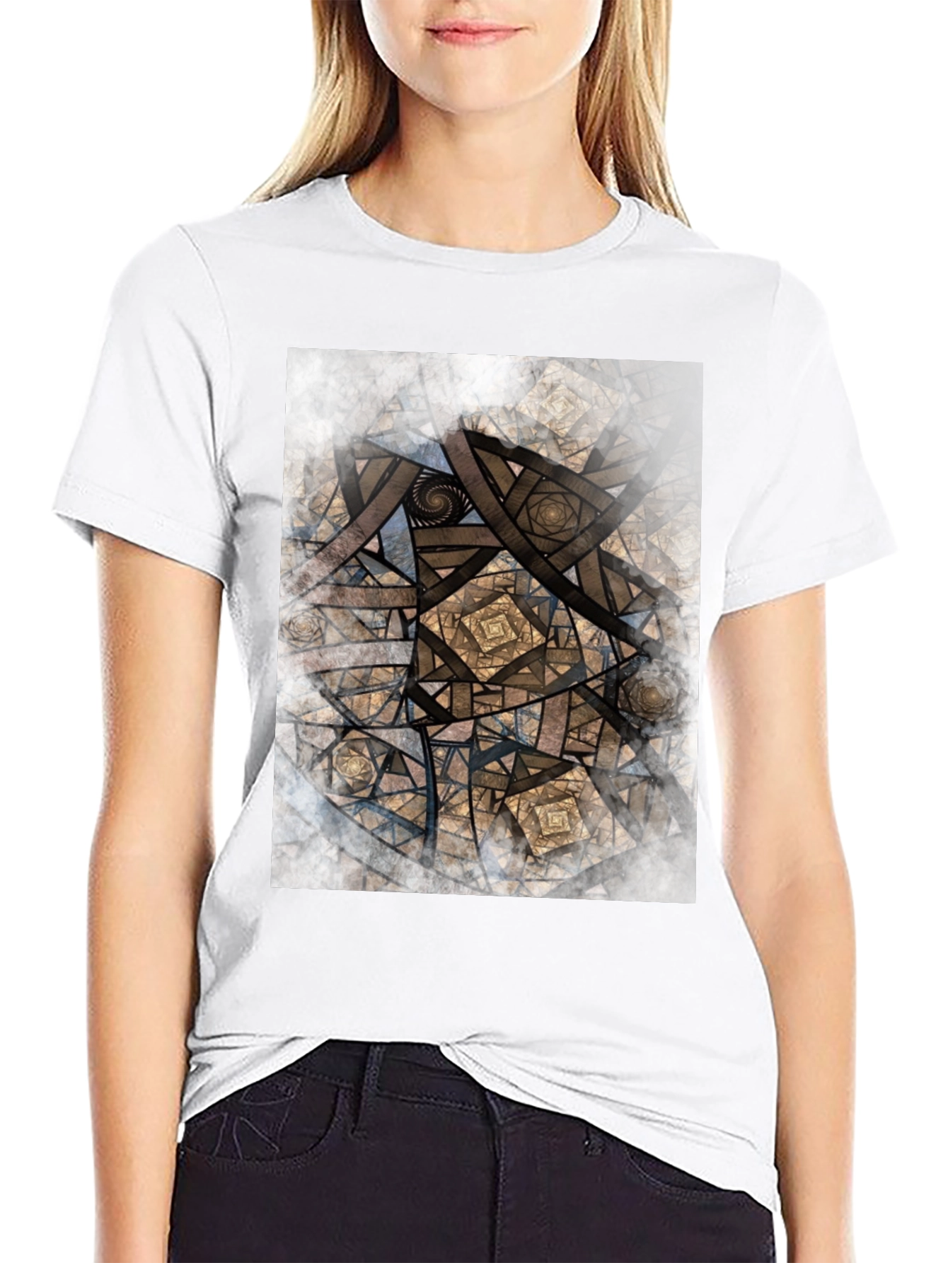 Geometric Fractal Graphic T-Shirt