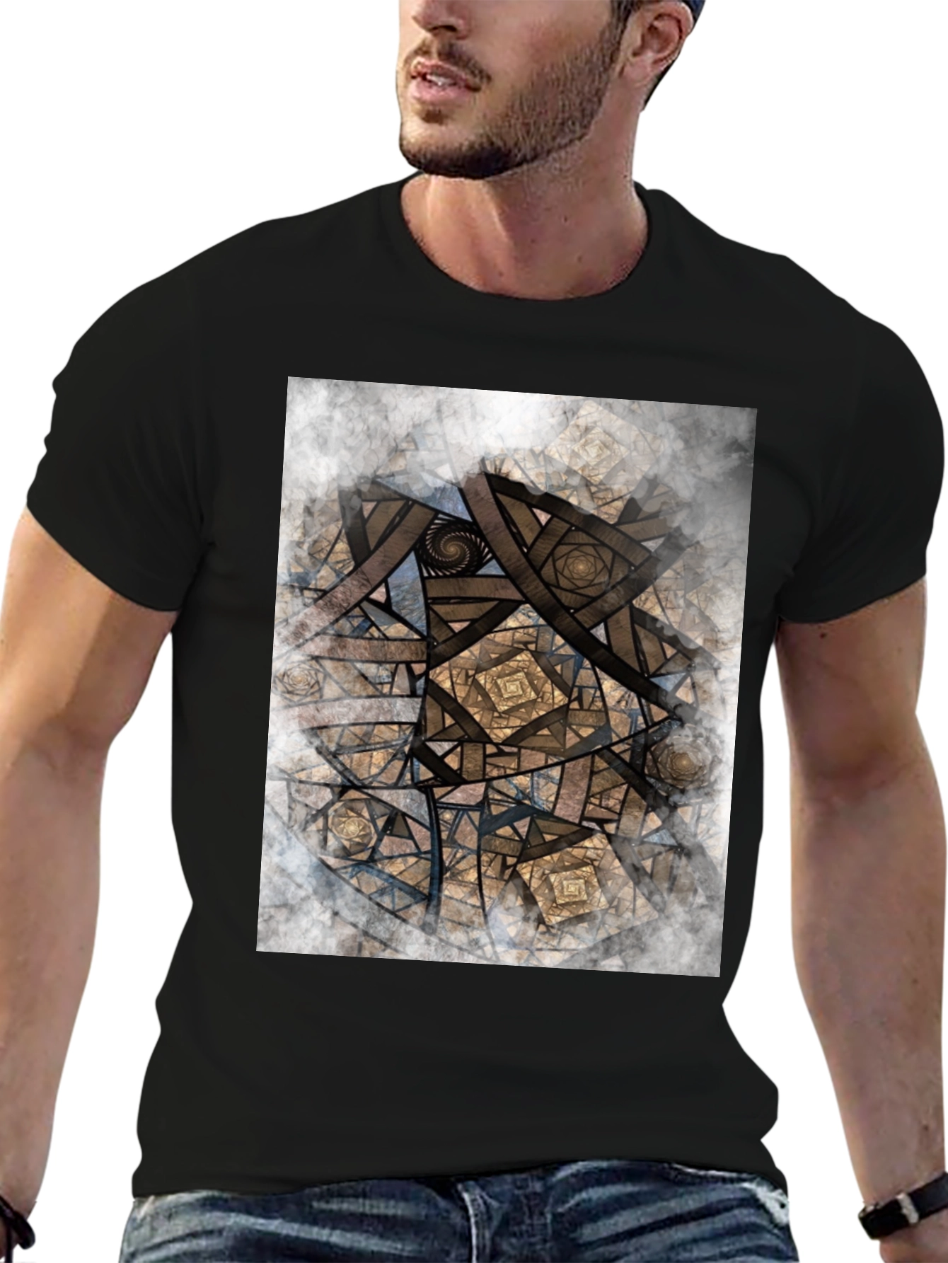 Geometric Fractal Graphic T-Shirt