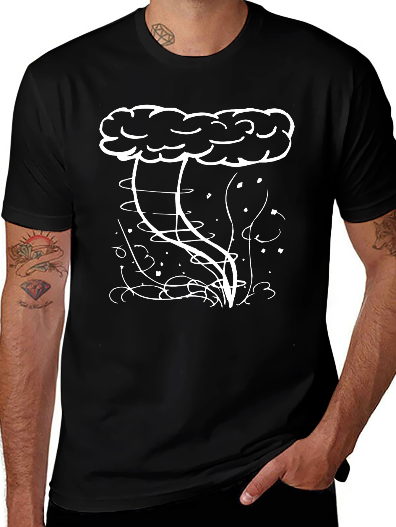 Storm Cloud Graphic Tee - Mens Black T-Shirt