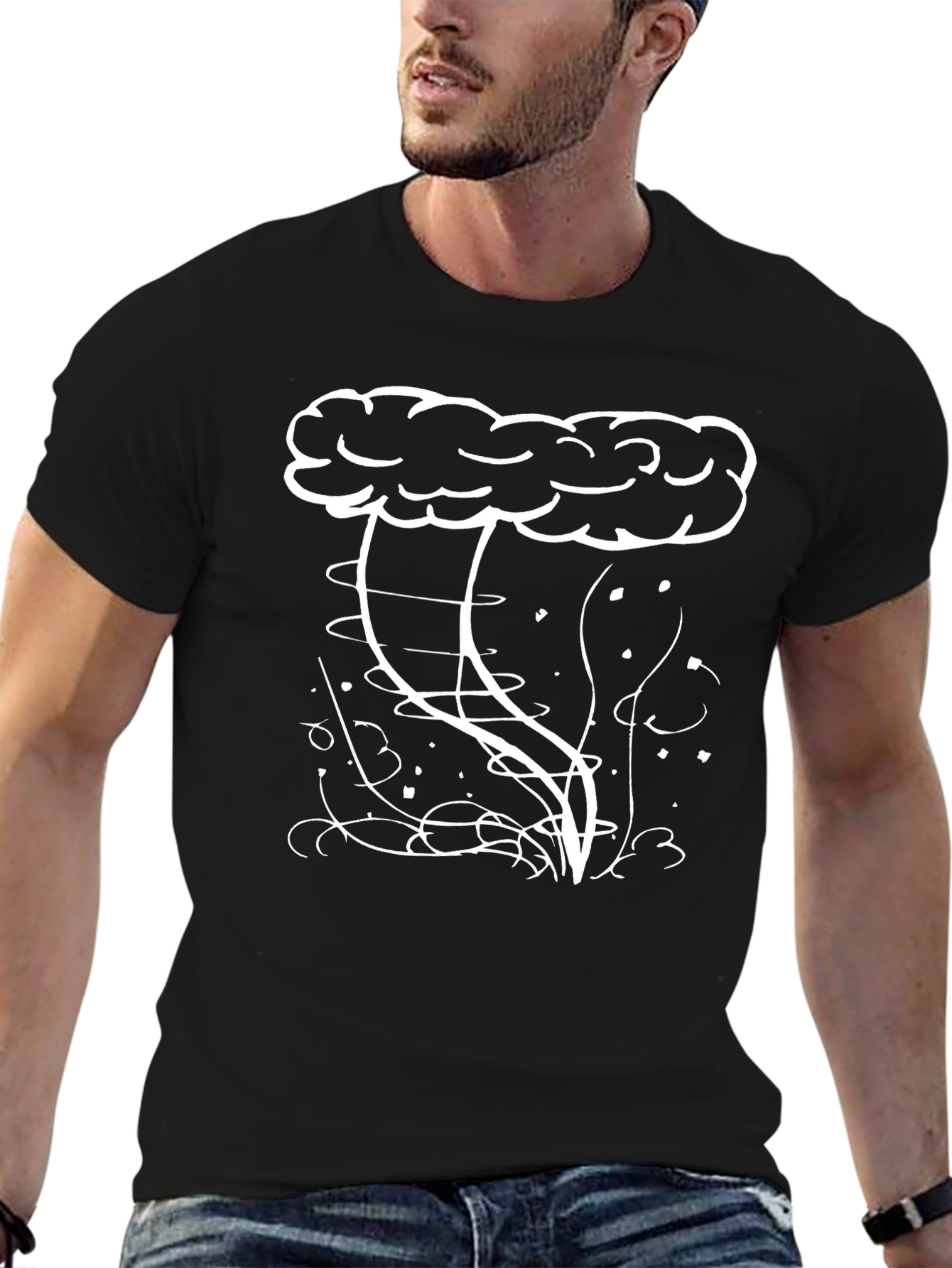 Storm Cloud Graphic Tee - Mens Black T-Shirt