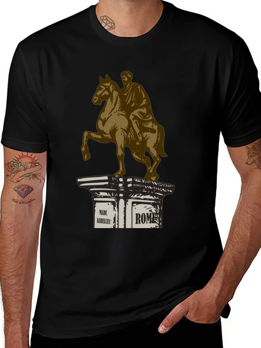 Marcus Aurelius Rome T-Shirt - Classic Equestrian Statue Design