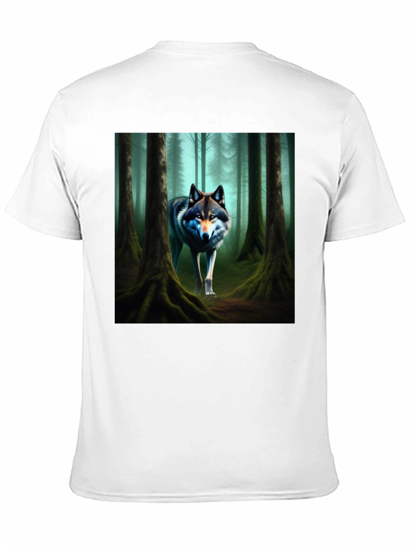 Wolf Forest Graphic Tee - Black Cotton Blend