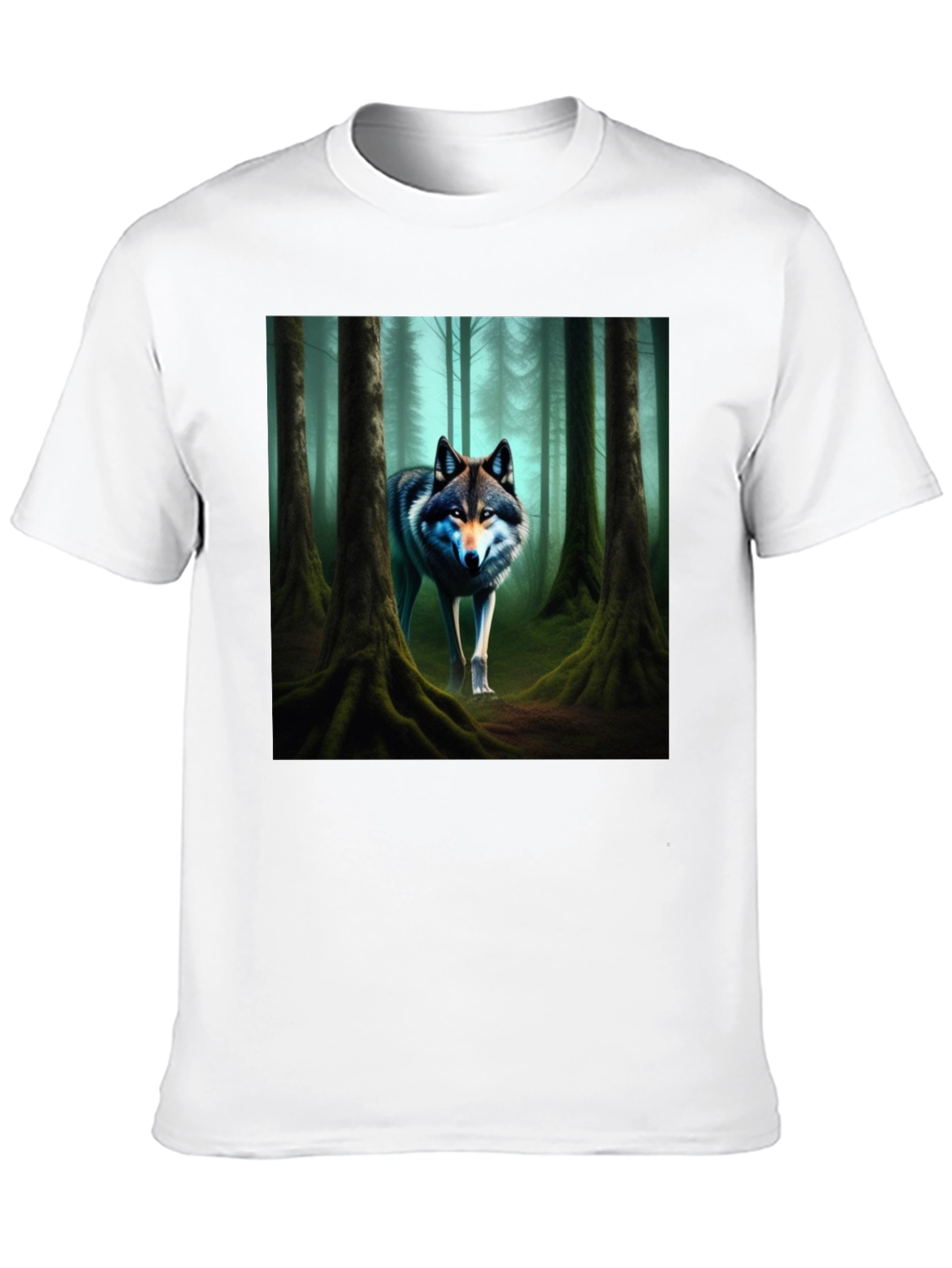 Wolf Forest Graphic Tee - Black Cotton Blend