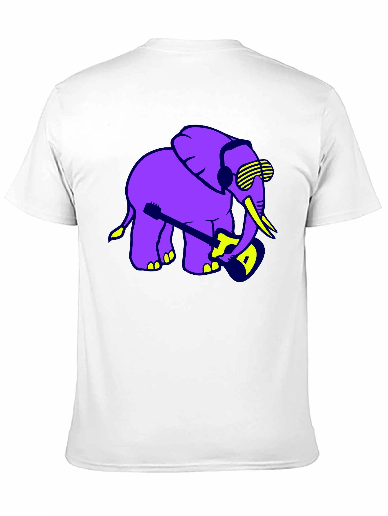 Cool Elephant Guitar Player Graphic T-Shirt
