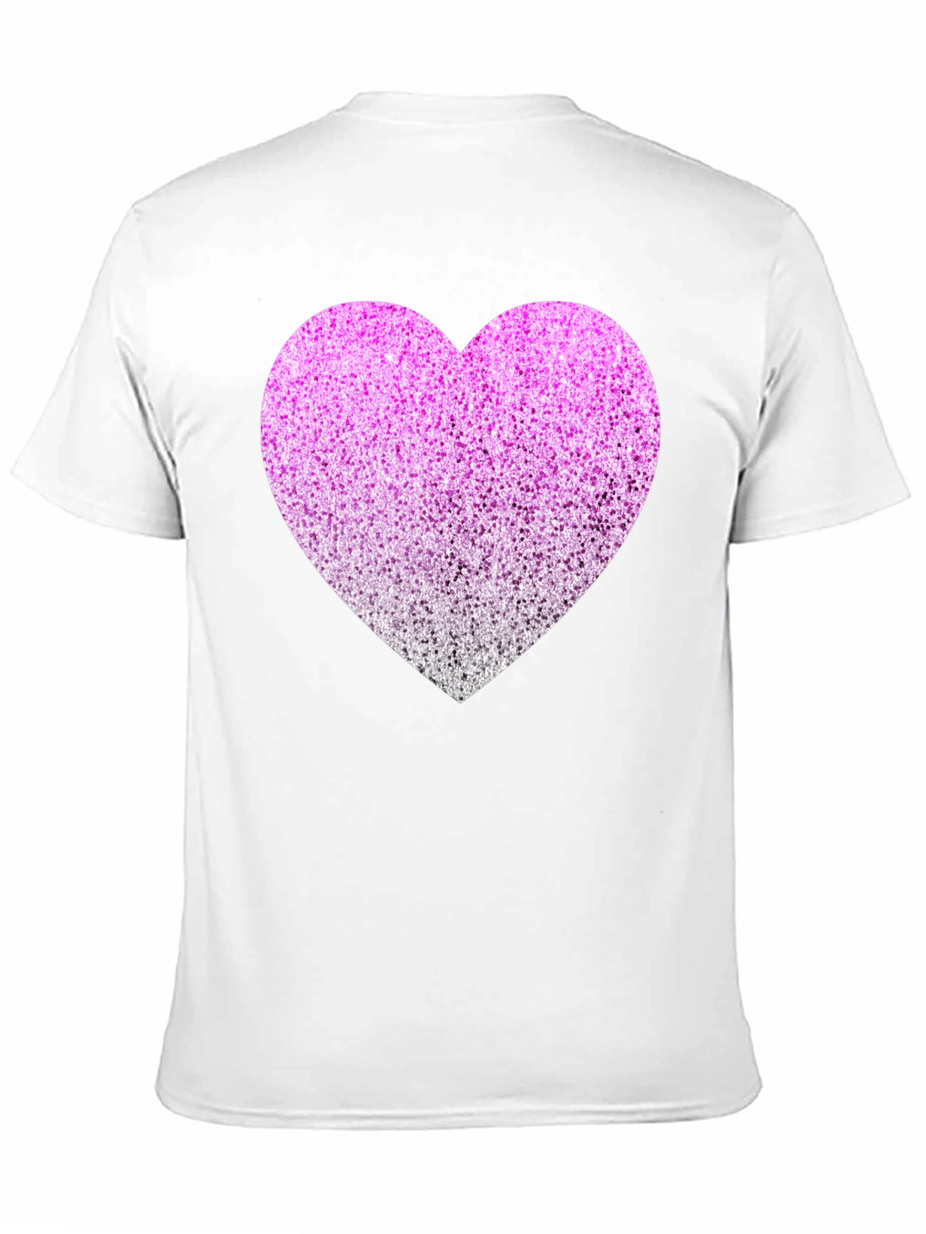 Sparkly Heart Graphic Tee - Black Cotton Blend