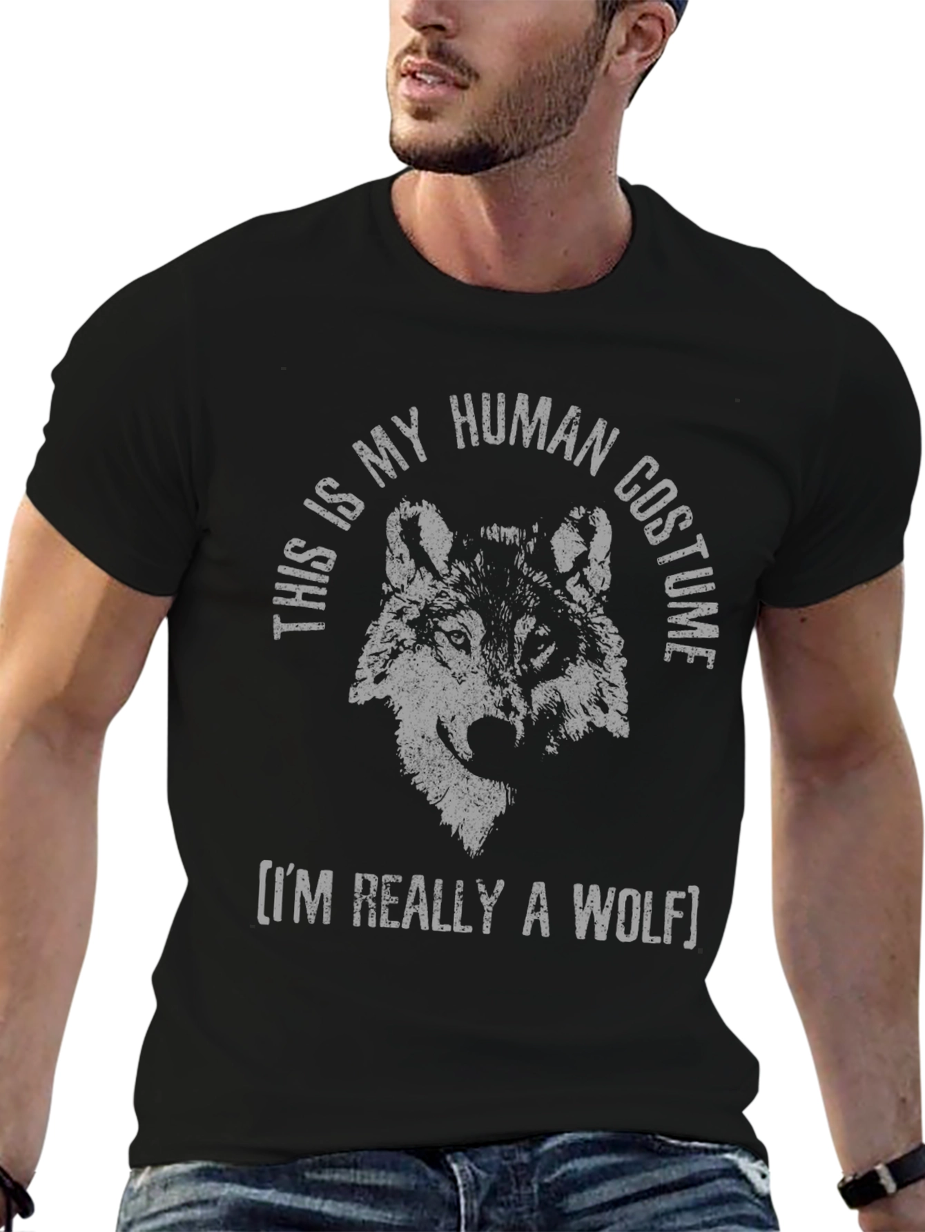 Human Costume Wolf T-Shirt - Funny Animal Tee