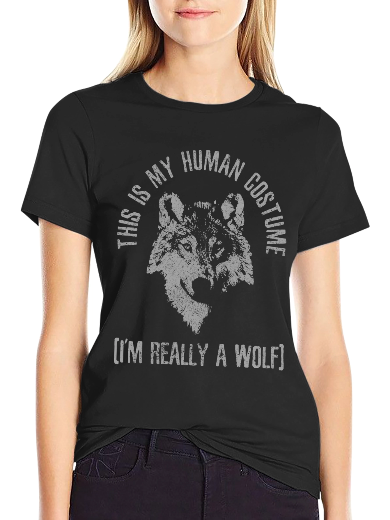 Human Costume Wolf T-Shirt - Funny Animal Tee