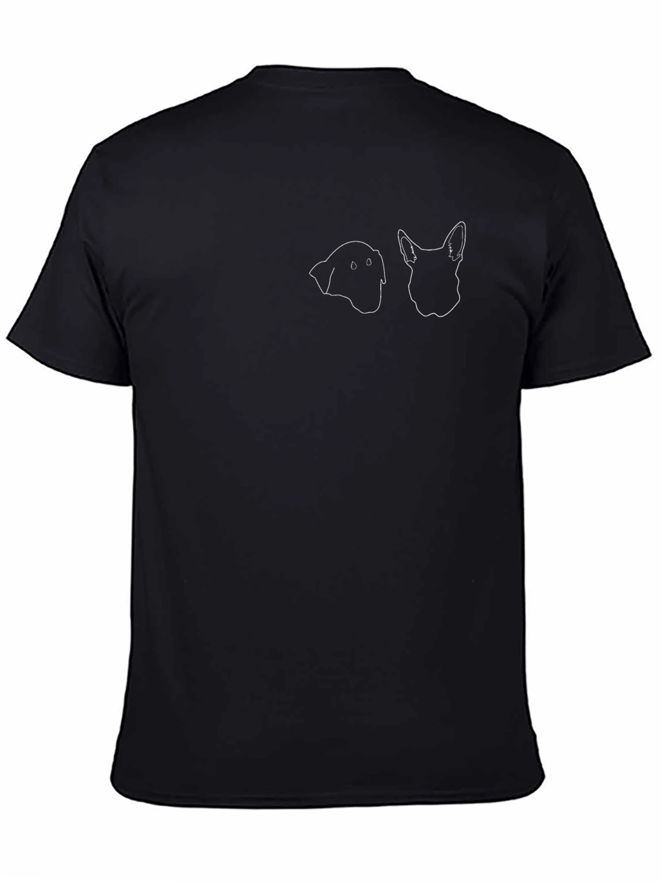 Dog Silhouette Graphic Print Tee - Black