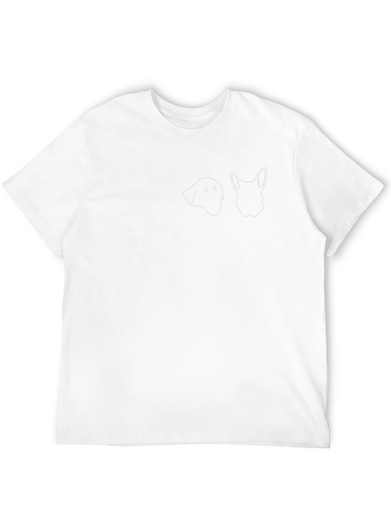Dog Silhouette Graphic Print Tee - Black