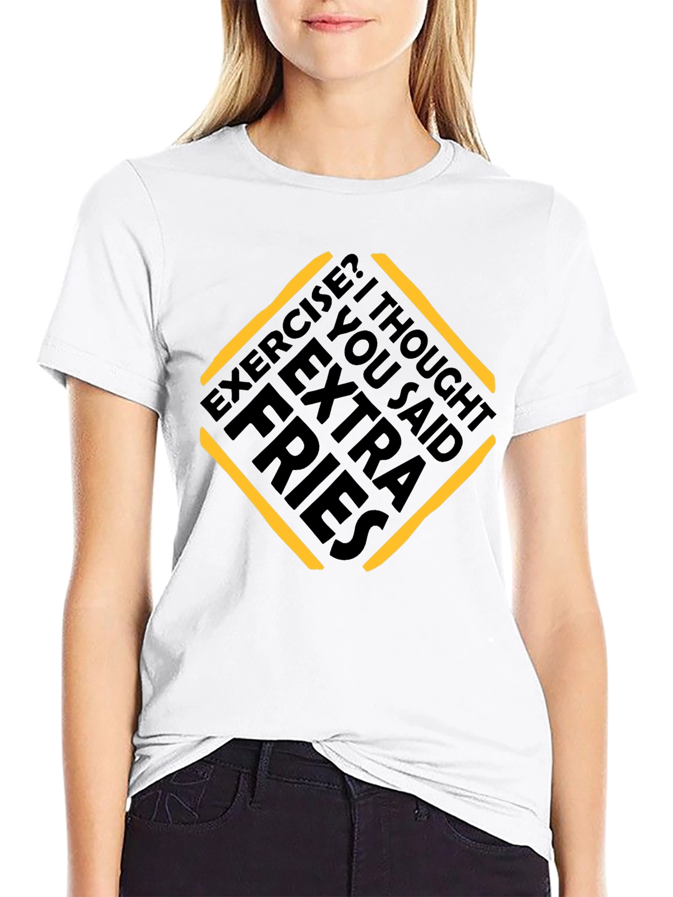 Extra Fries Graphic Tee - Funny Workout Shirt