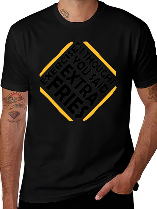 Extra Fries Graphic Tee - Funny Workout Shirt