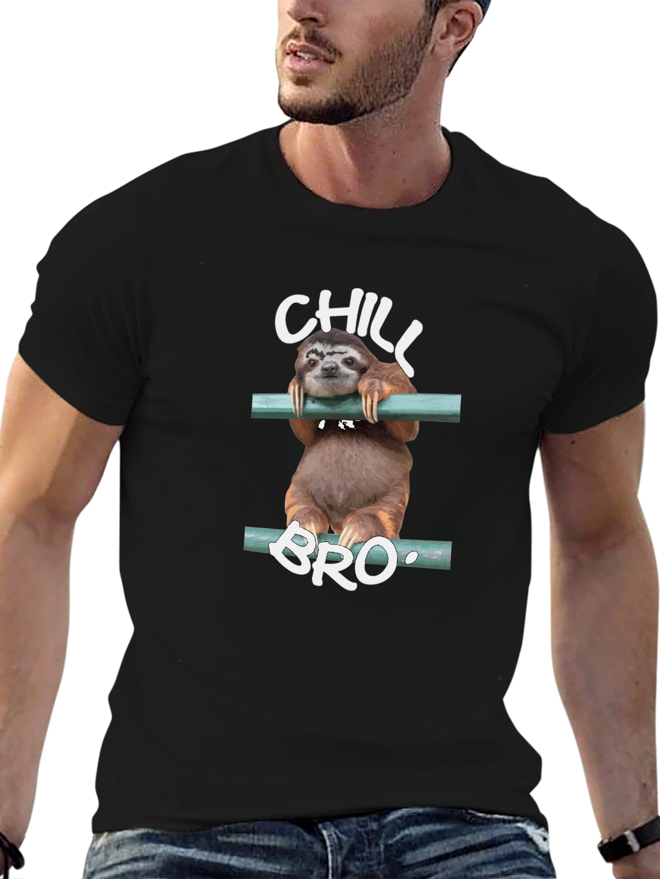 Chill Bro Sloth Graphic Tee - Relaxed Style