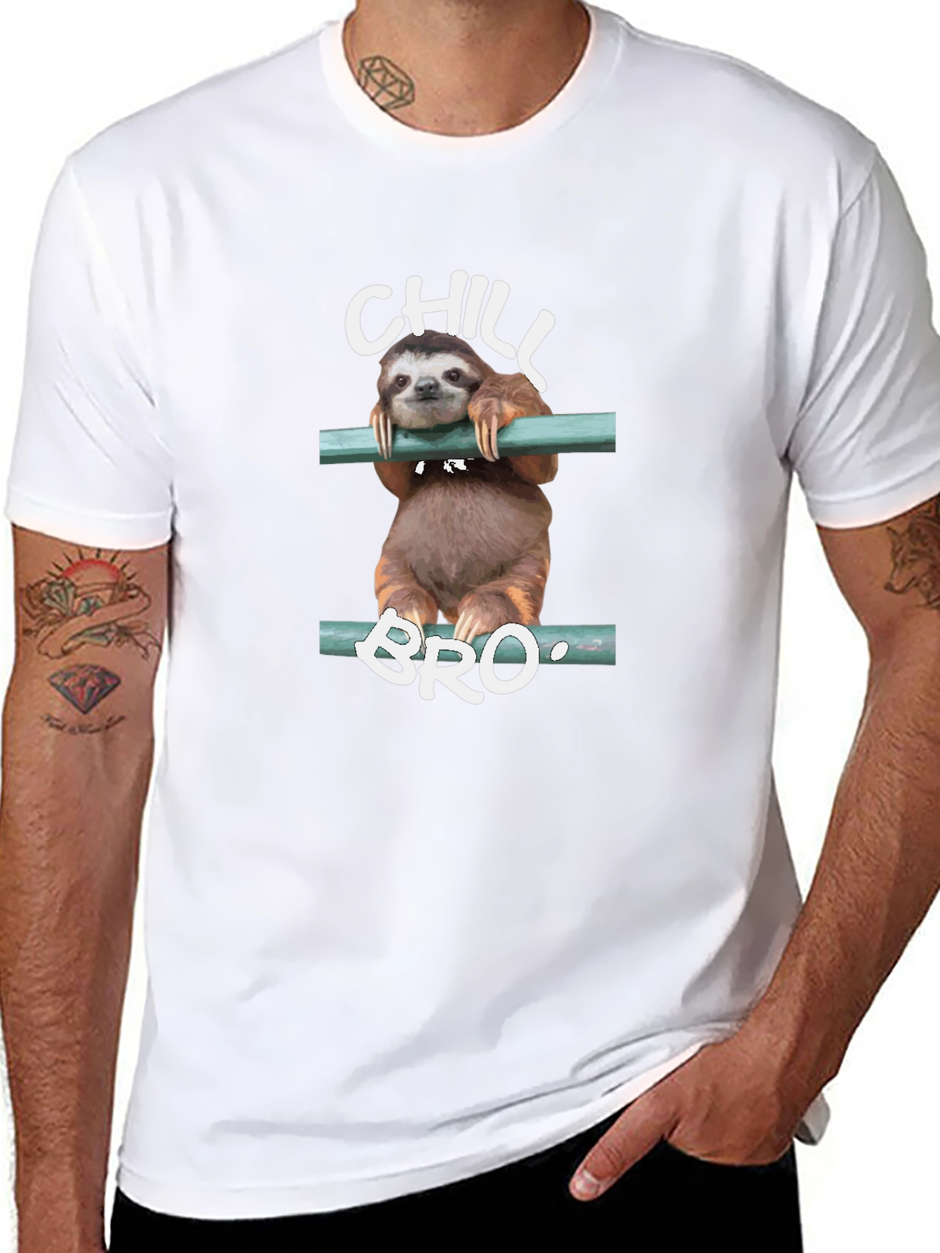 Chill Bro Sloth Graphic Tee - Relaxed Style