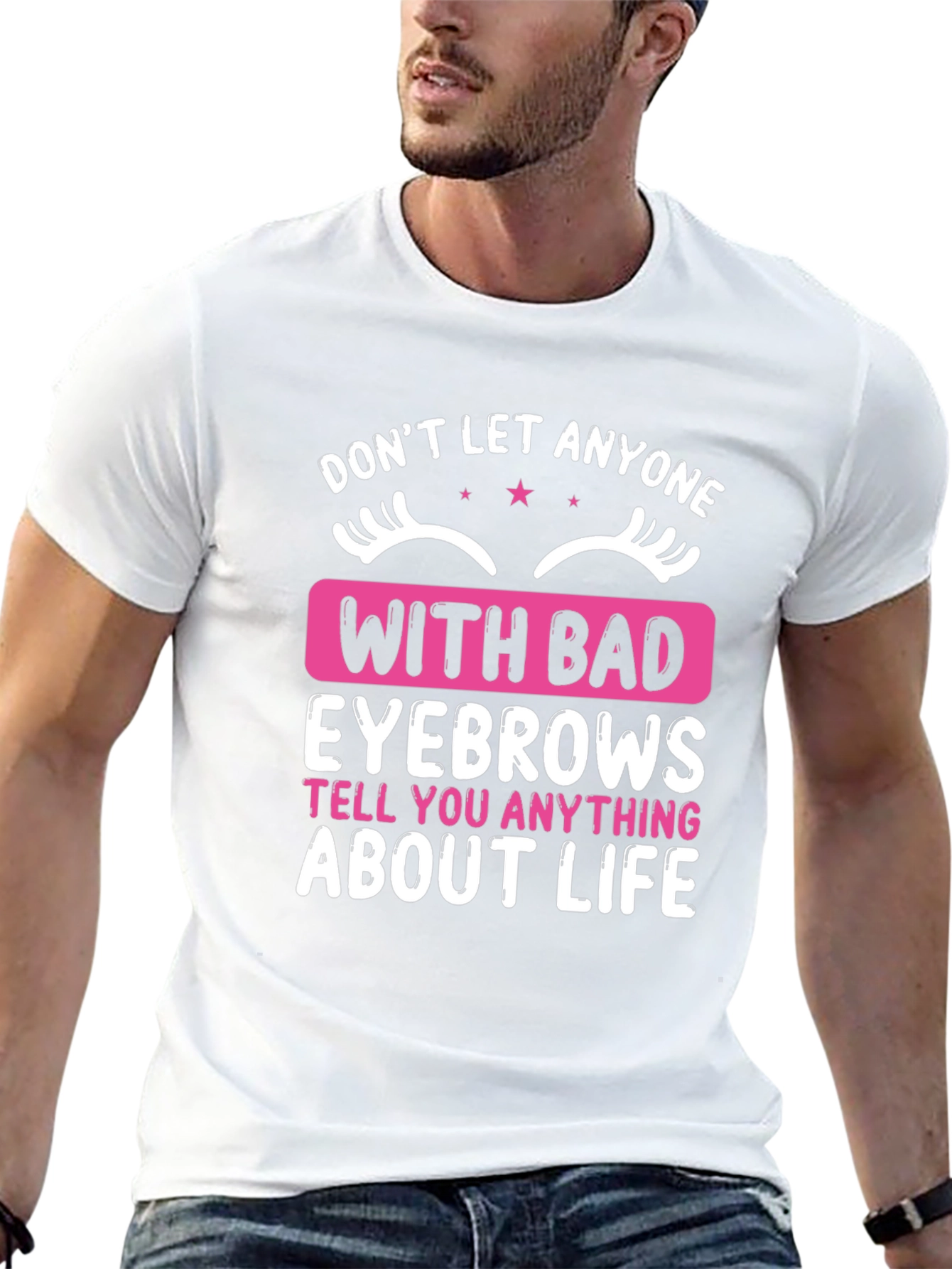 Funny Eyebrow Graphic T-Shirt - Statement Tee