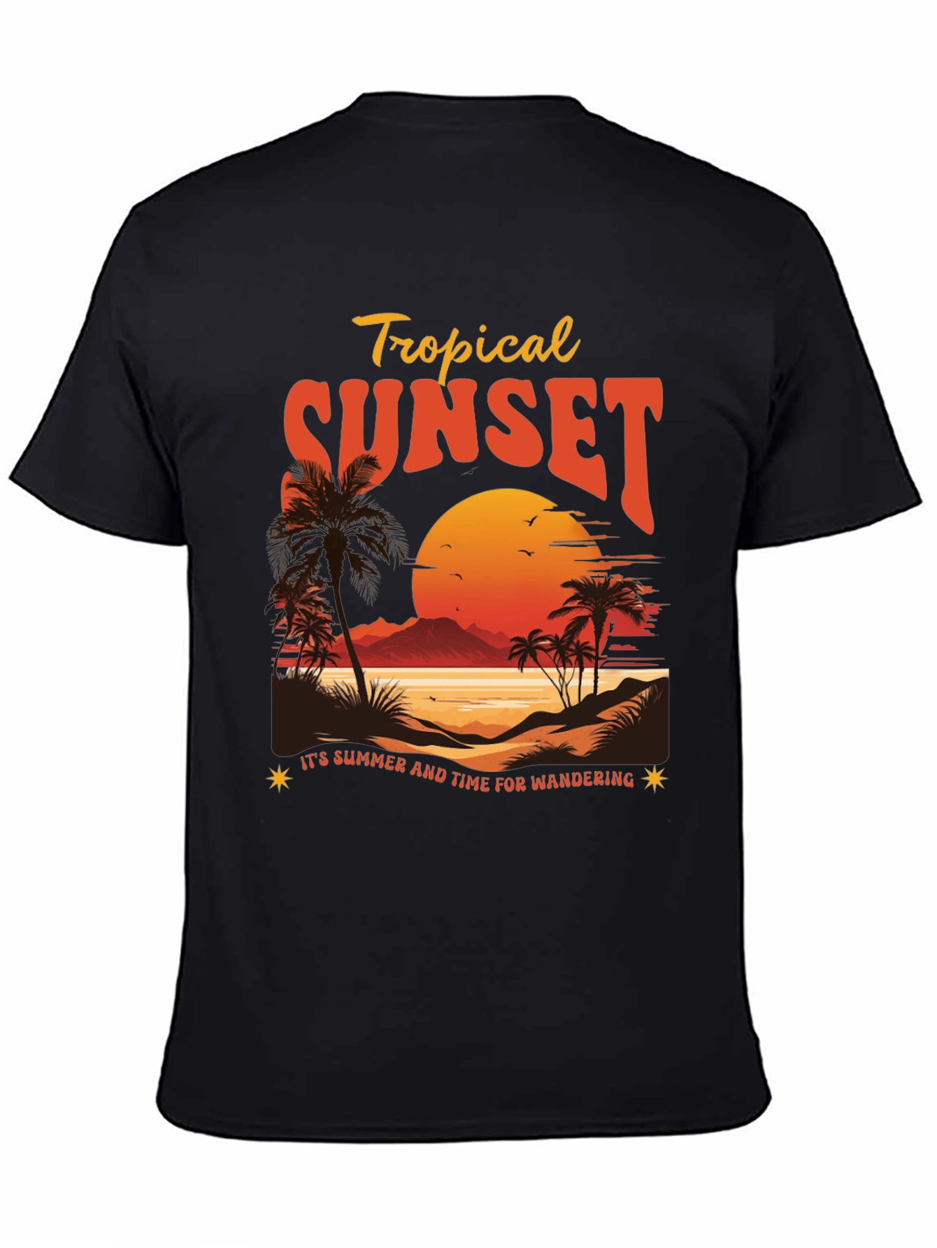 Tropical Sunset Graphic T-Shirt - Summer Wanderlust
