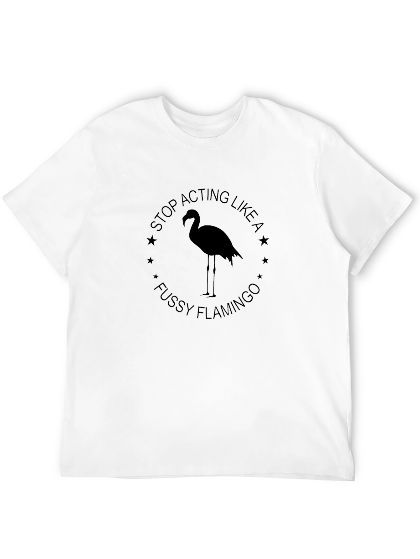 Fussy Flamingo Graphic Tee - Black Cotton T-Shirt