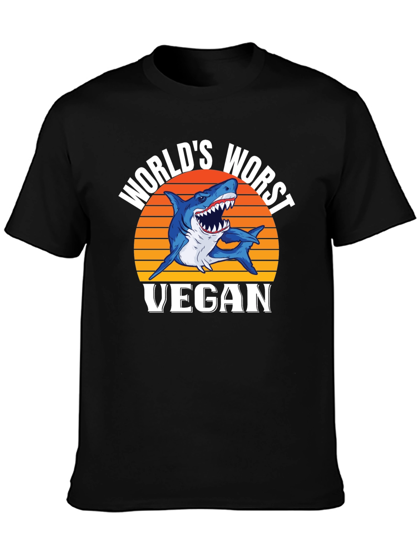 Worlds Worst Vegan Shark Graphic T-Shirt