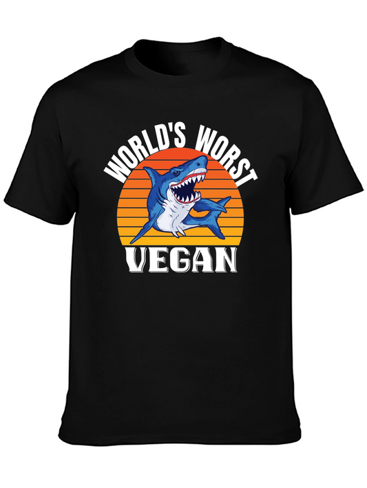 Worlds Worst Vegan Shark Graphic T-Shirt