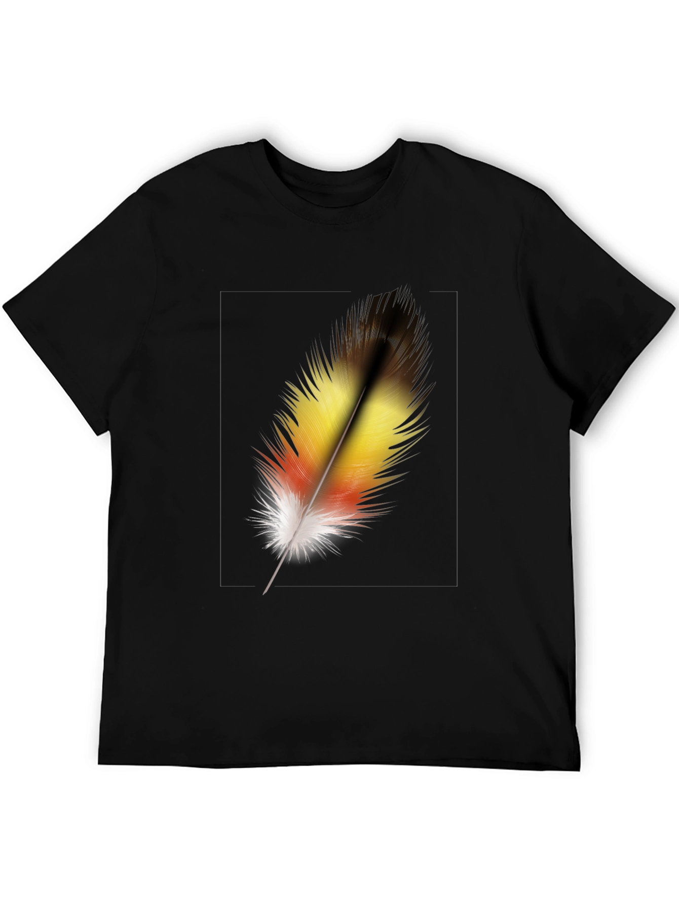 Feather Graphic Black T-Shirt - Stylish Casual Wear