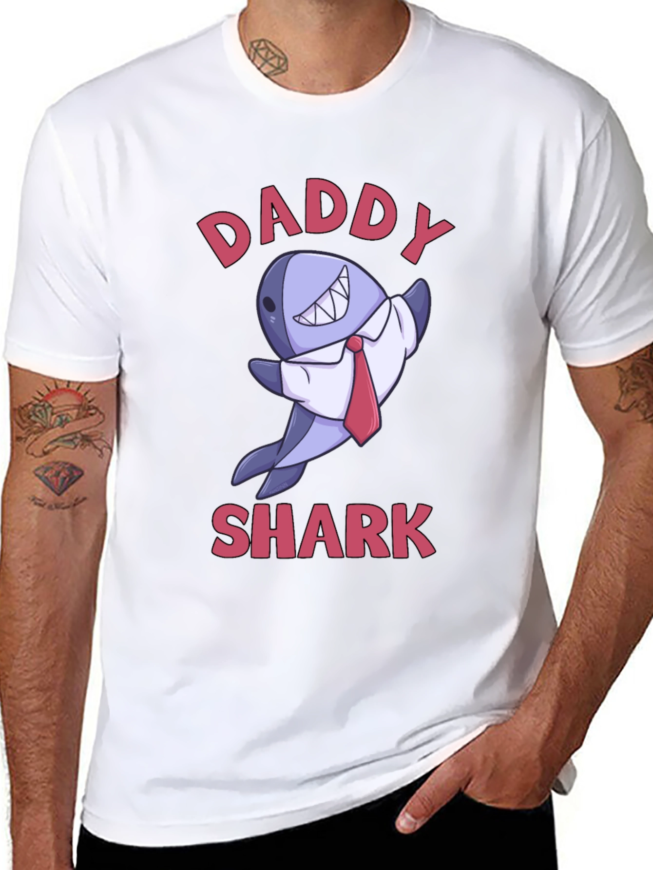 Daddy Shark Graphic T-Shirt - Black