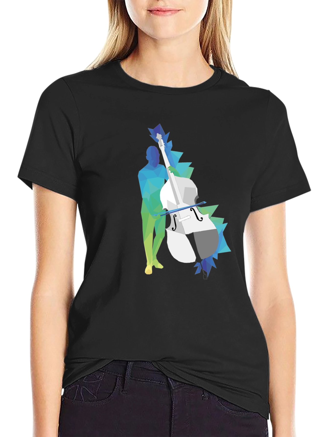 Abstract Bass Player Graphic Tee