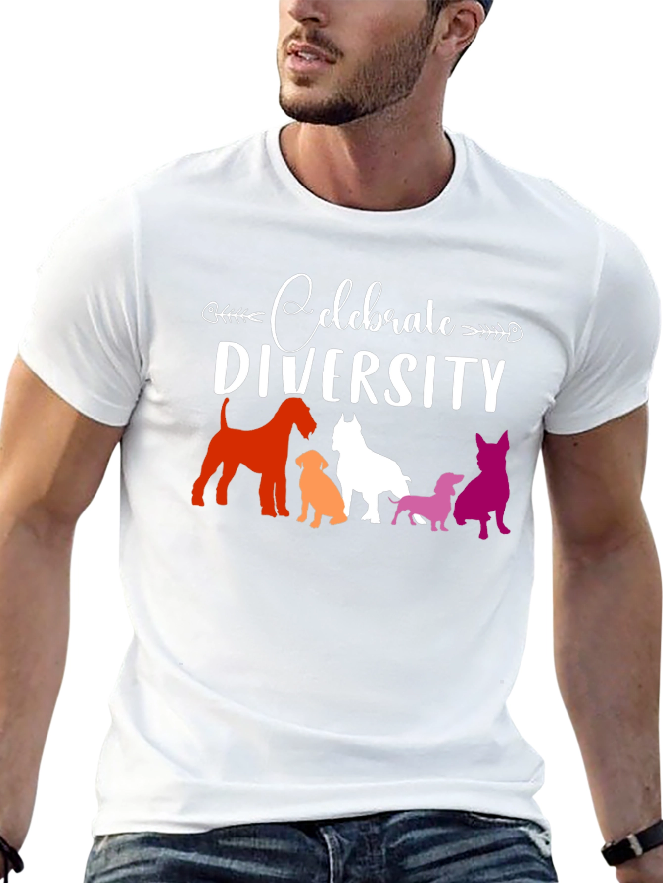 Celebrate Diversity Dog Breed Graphic Tee