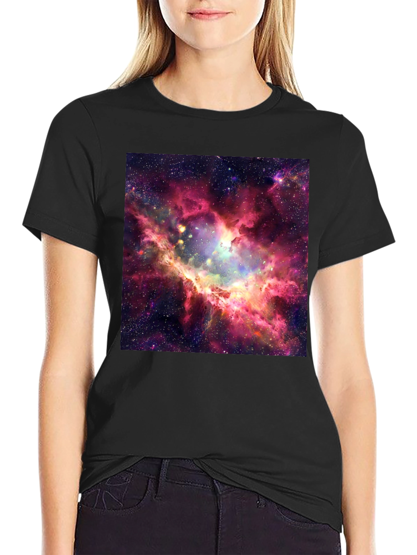 Nebula Print Black T-Shirt