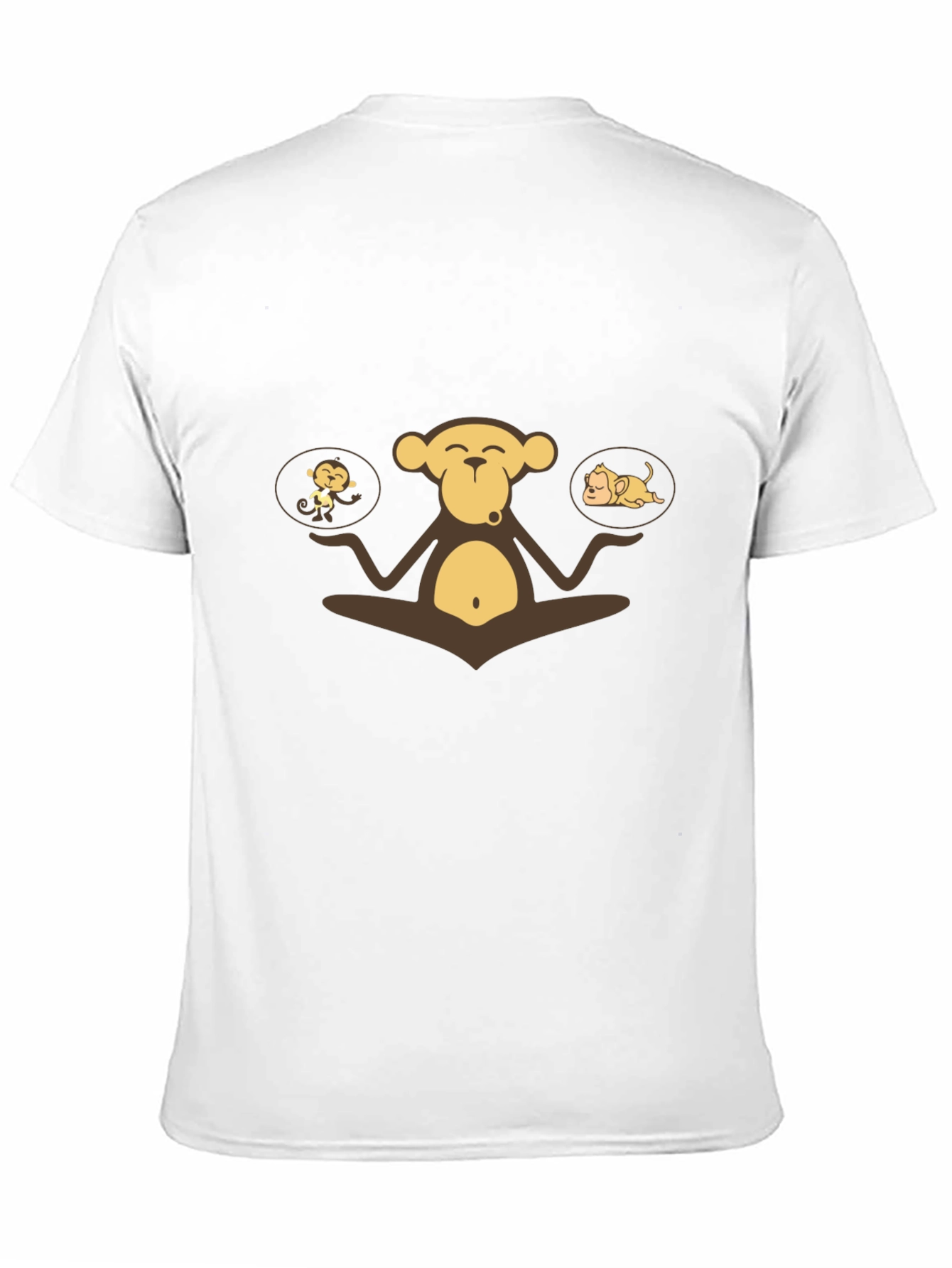 Zen Monkey Graphic Tee - Black Cotton Comfort