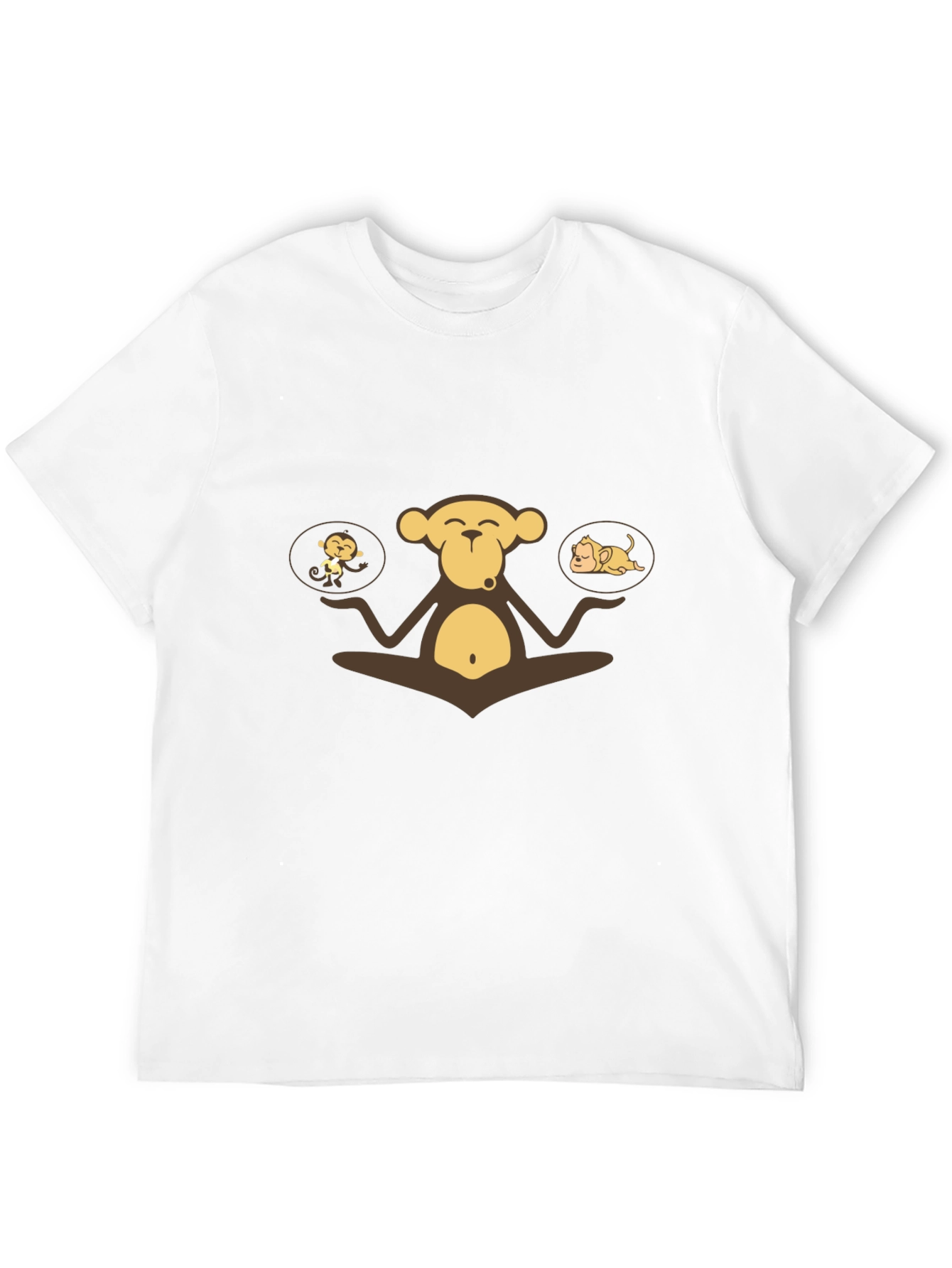 Zen Monkey Graphic Tee - Black Cotton Comfort