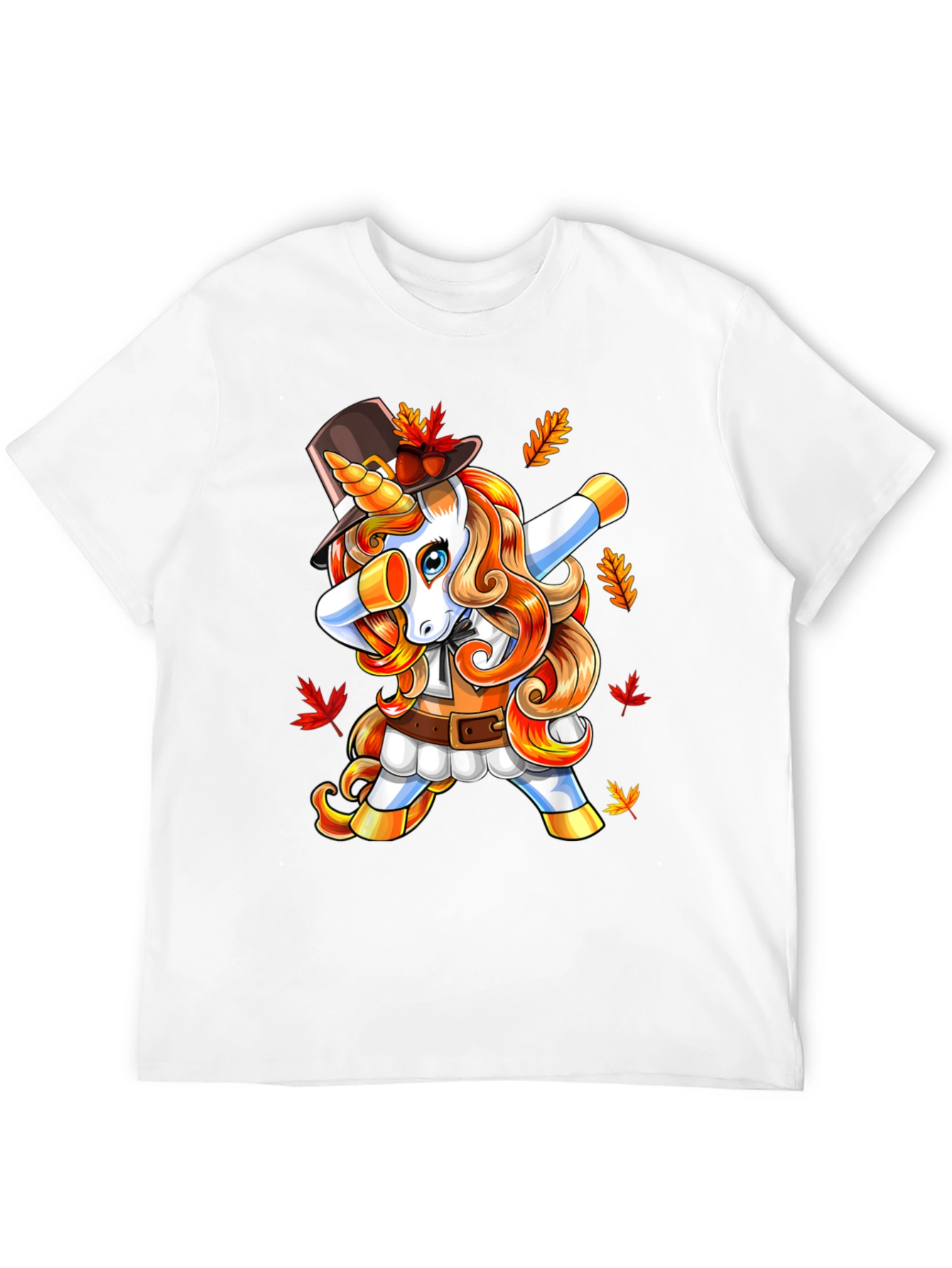 Thanksgiving Unicorn Dabbing Mens T-Shirt