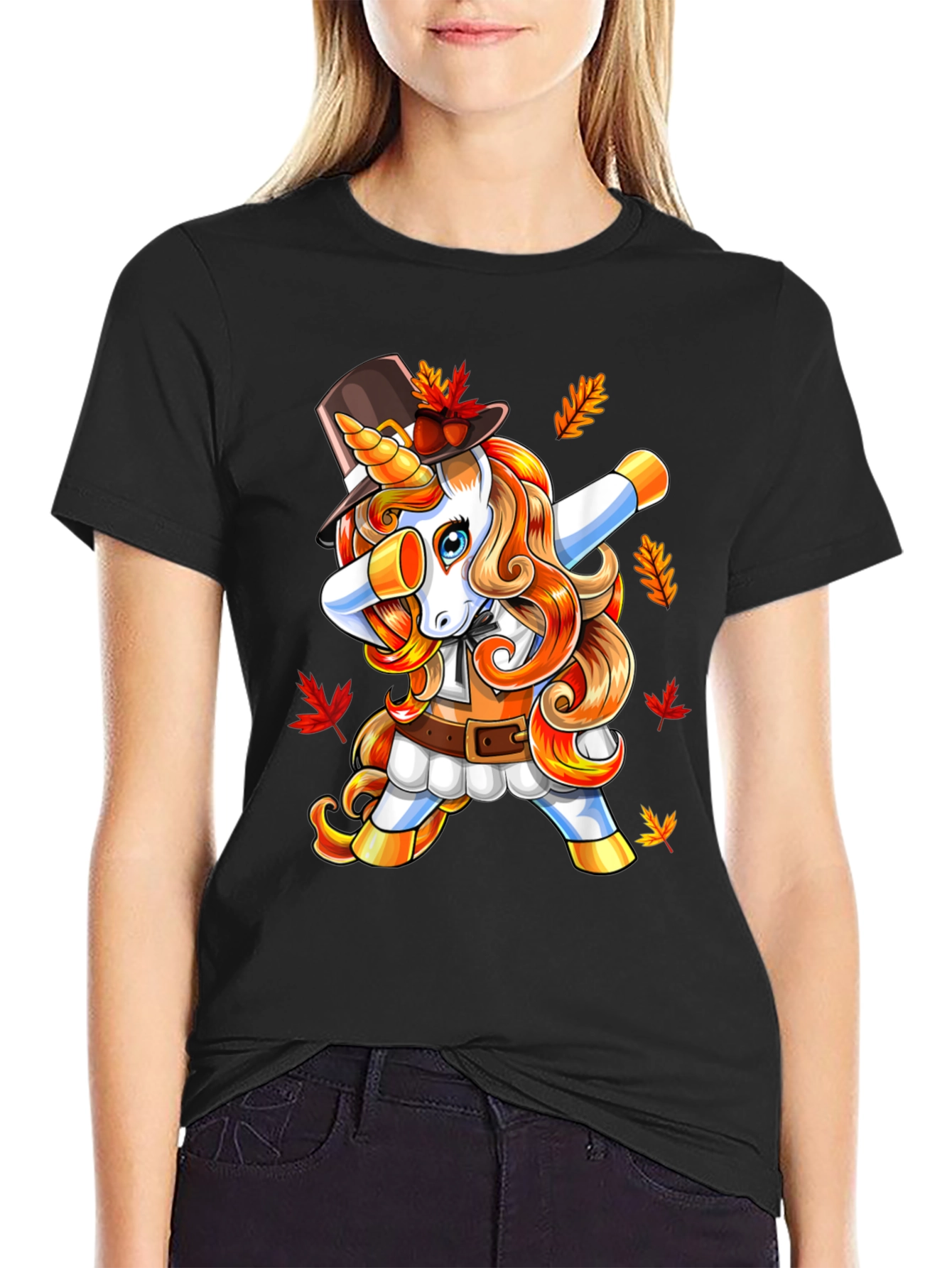 Thanksgiving Unicorn Dabbing Mens T-Shirt