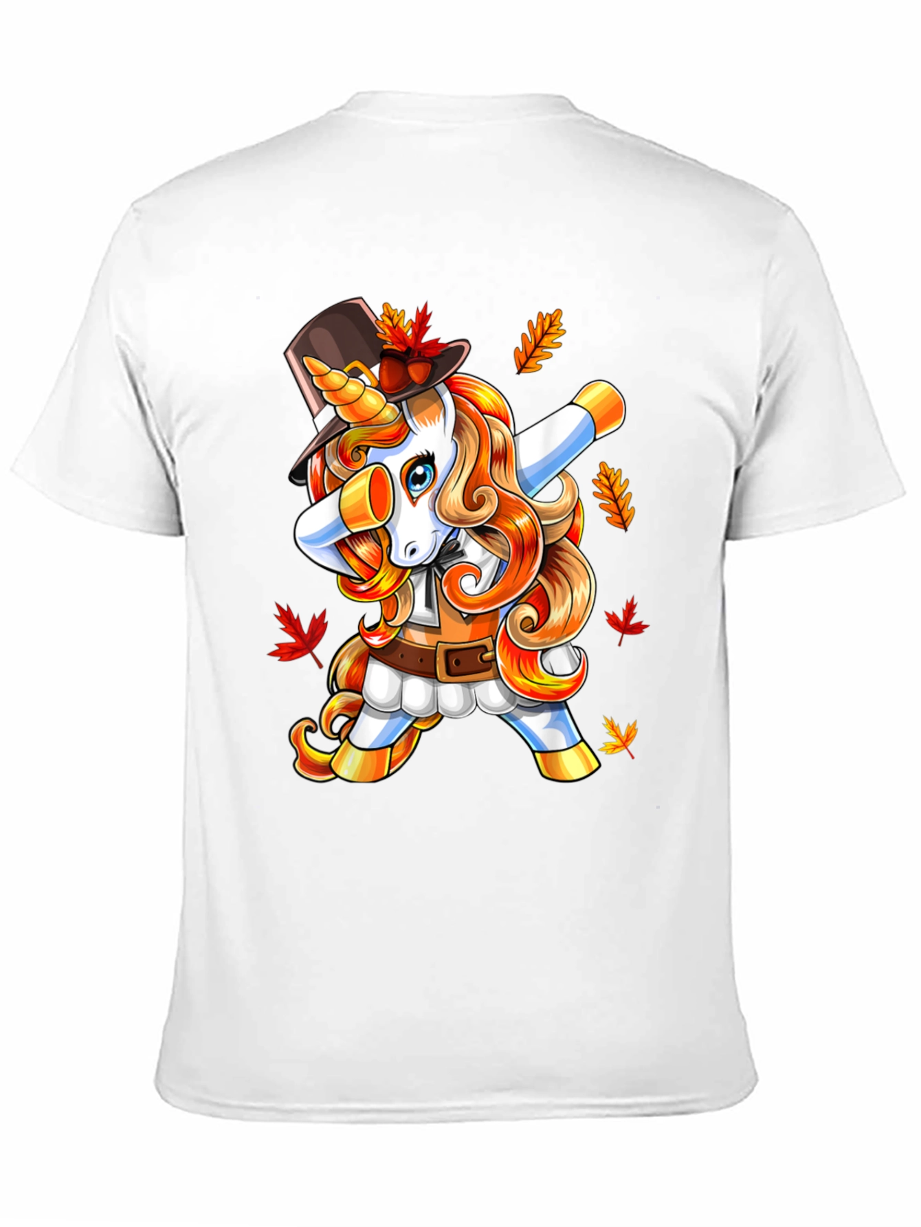 Thanksgiving Unicorn Dabbing Mens T-Shirt