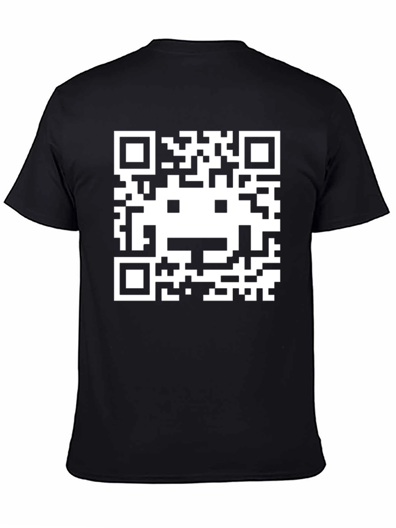 Pixel QR Code Graphic Tee - Black Cotton Blend