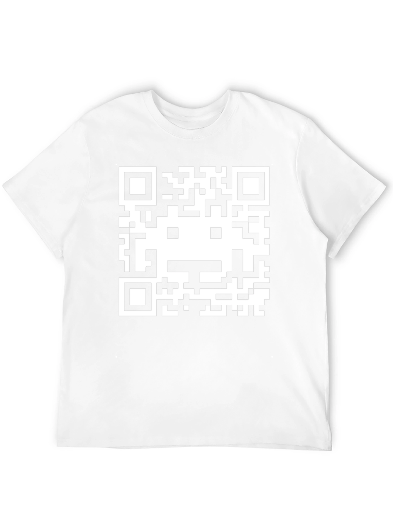 Pixel QR Code Graphic Tee - Black Cotton Blend