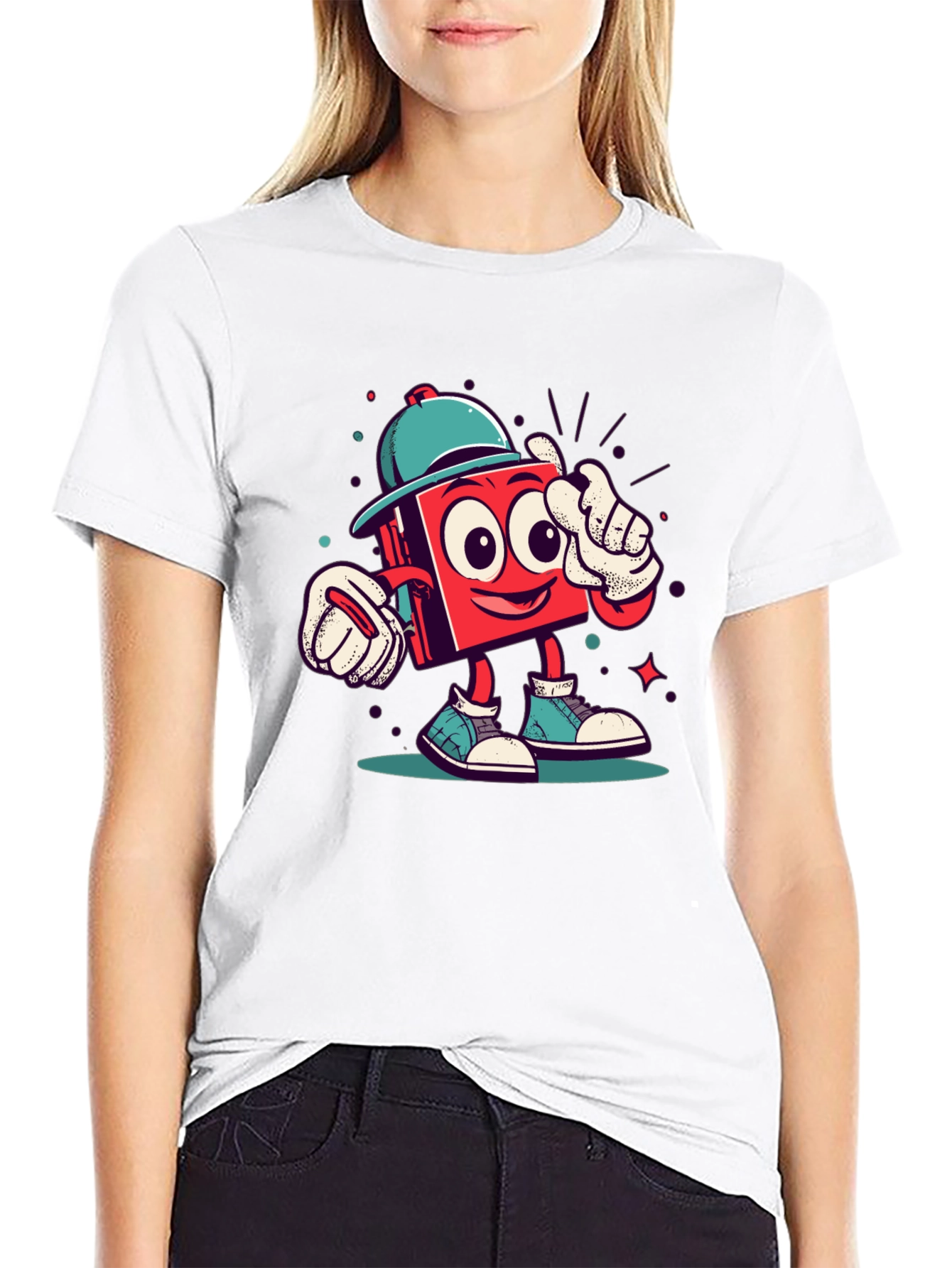 Cartoon Character Graphic Tee - Funky Style