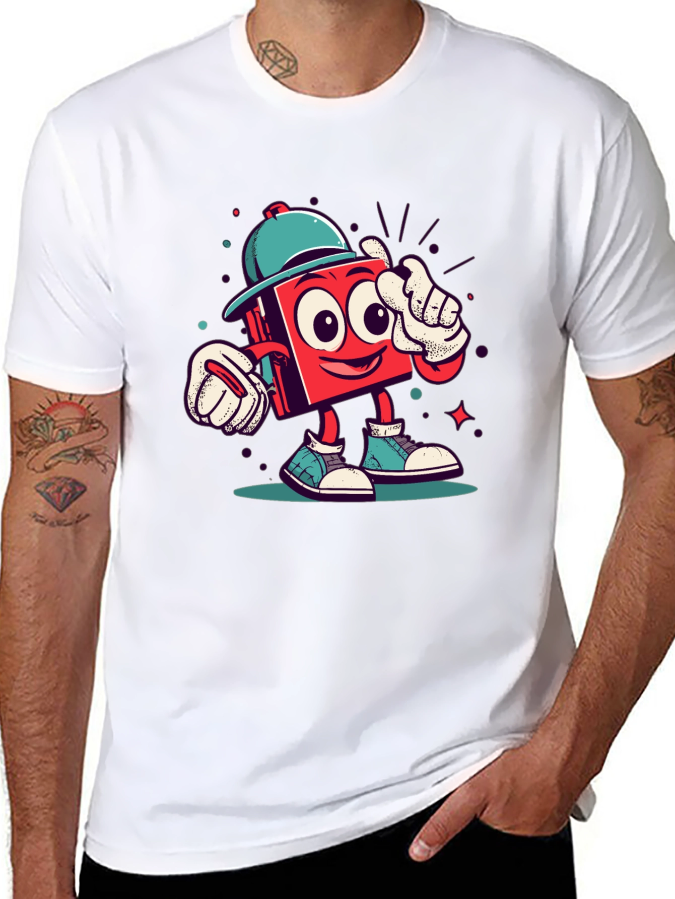 Cartoon Character Graphic Tee - Funky Style