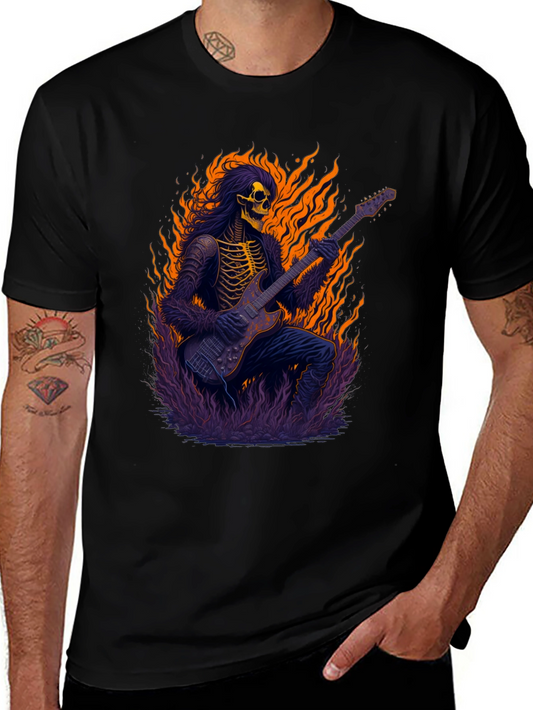 Skeleton Guitarist Graphic T-Shirt