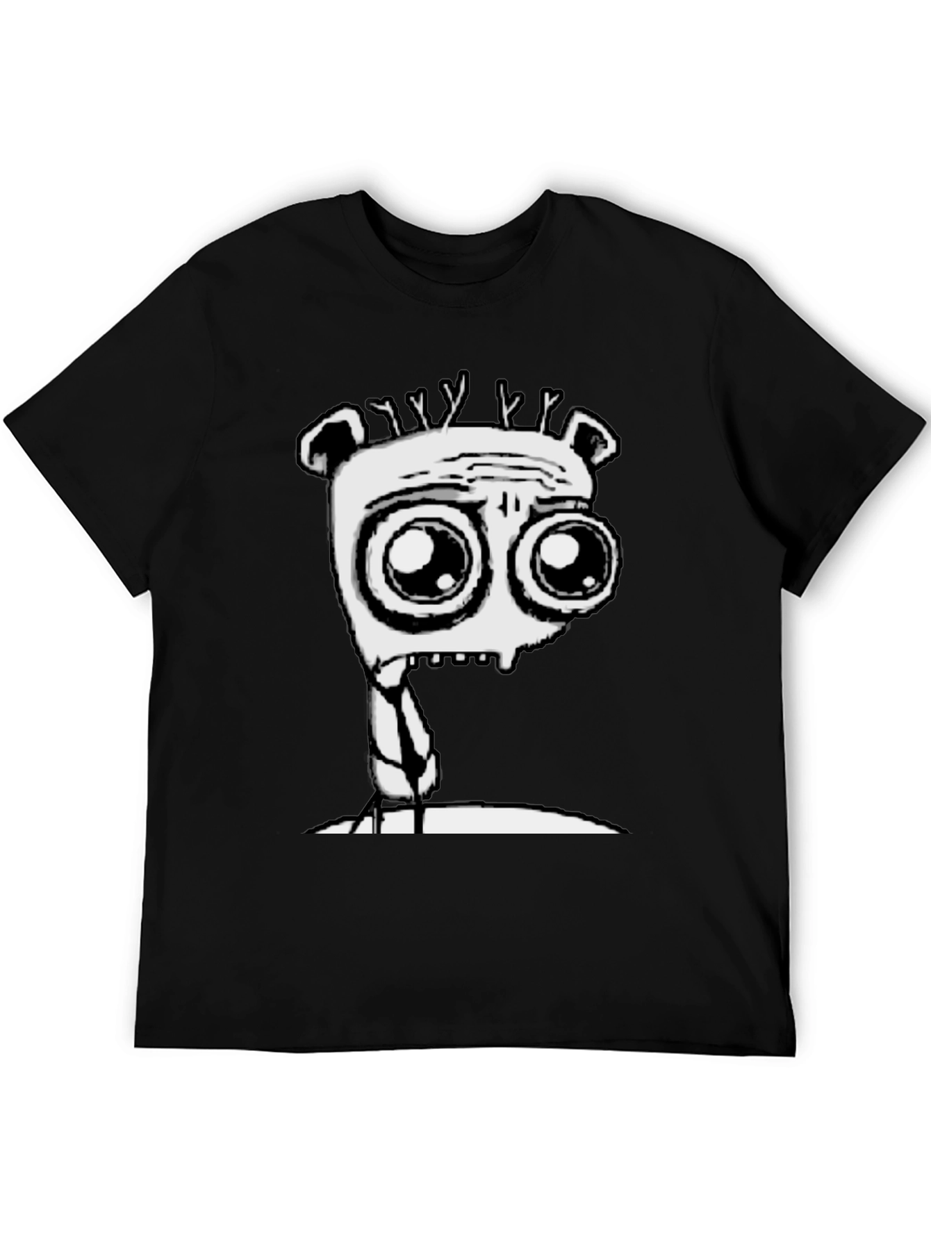 Cartoon Monster Graphic Tee - Black T-Shirt