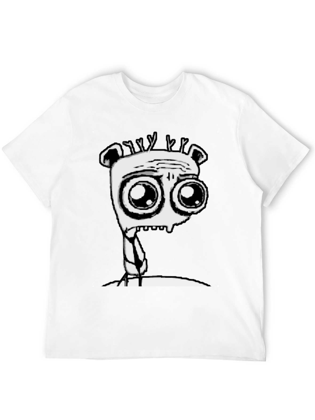 Cartoon Monster Graphic Tee - Black T-Shirt