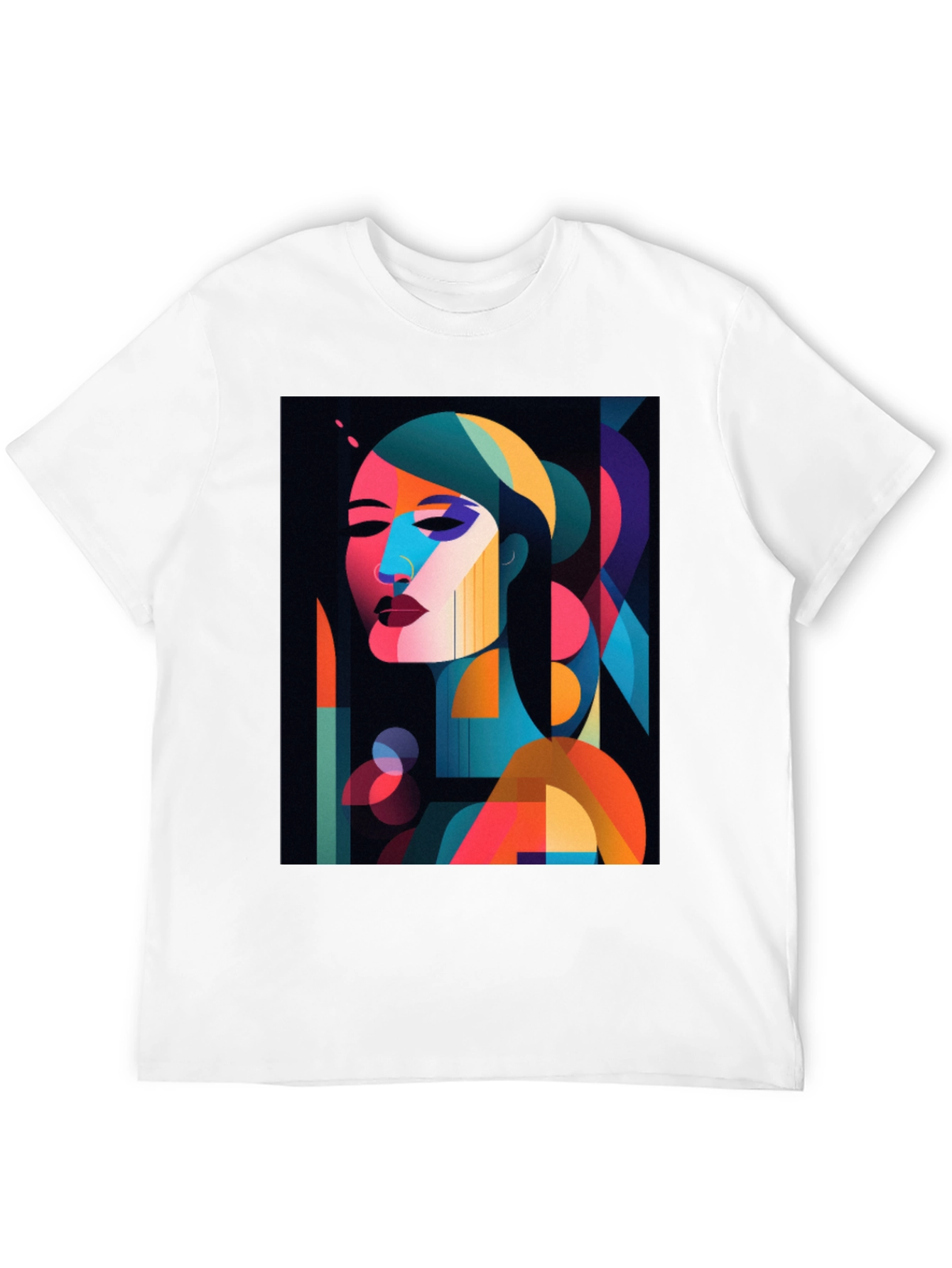 Abstract Woman Graphic Print Black T-Shirt