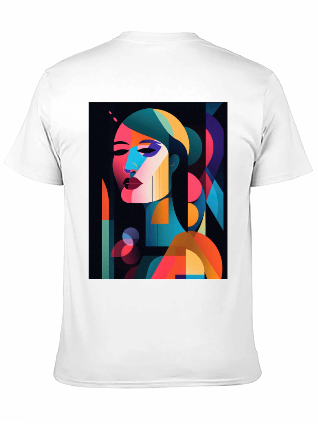 Abstract Woman Graphic Print Black T-Shirt